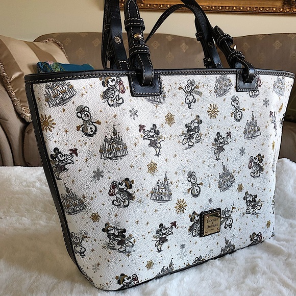 Disney Dooney & Bourke Mickey Minnie Christmas Holiday Tote HARD to FIND - Picture 4 of 9